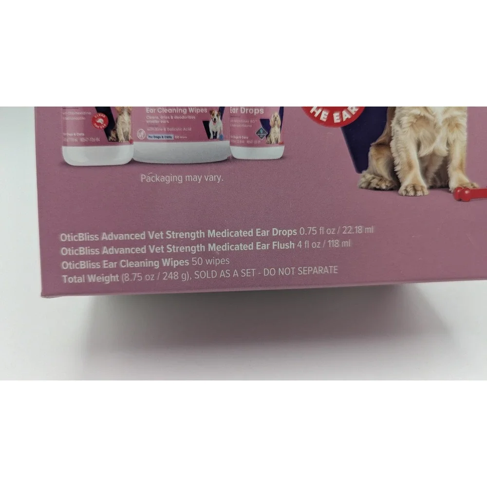 Vetnique OticBliss Medicated Ear Care Kit for Dogs & Cats Advanced Vet‎ Strength